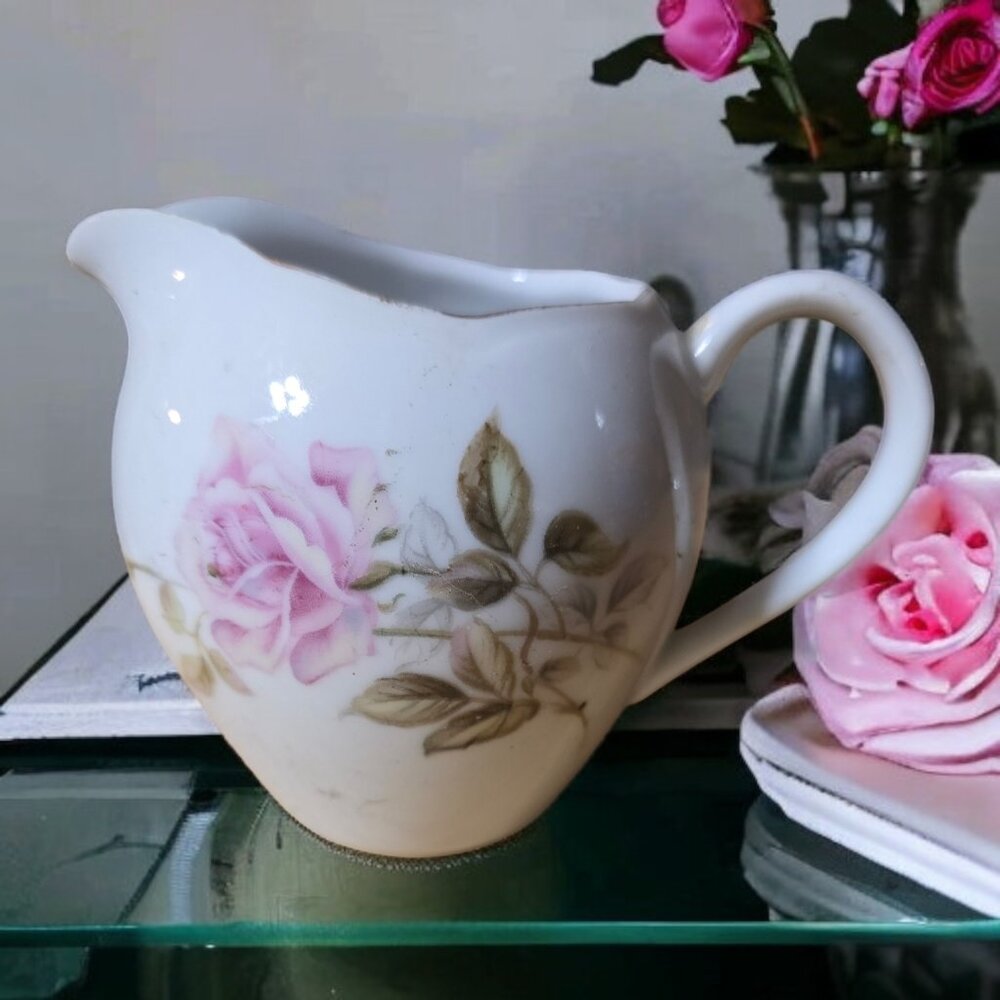 SEVILLE Fine China of Japan Pink Roses Creamer
